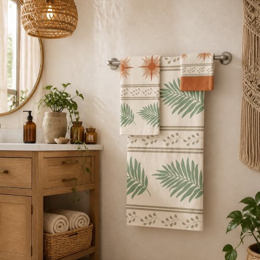Ensemble de serviettes botaniques Boho Geo