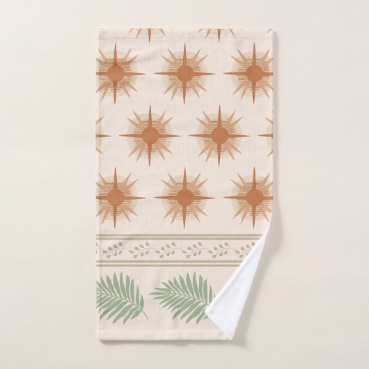 Ensemble de serviettes botaniques Boho Geo (Serviette à main)