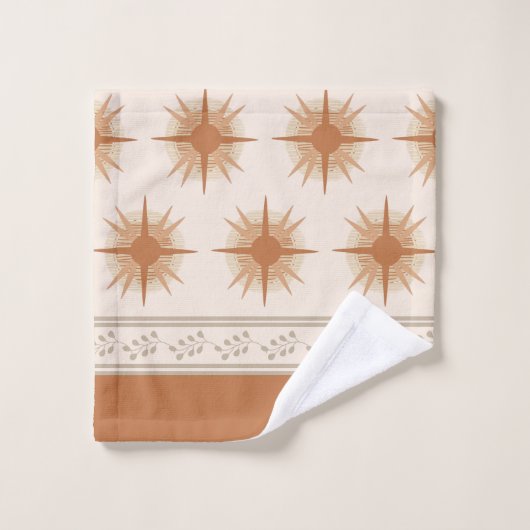 Ensemble de serviettes botaniques Boho Geo (Gant de toilette)