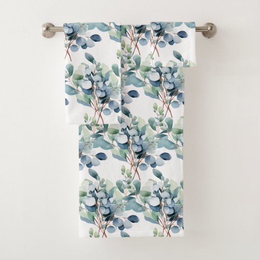Ensemble de serviettes botaniques de verdure (En situation)