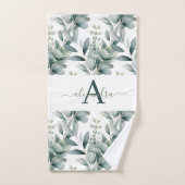 Ensemble de serviettes botaniques élégantes en euc (Serviette à main)
