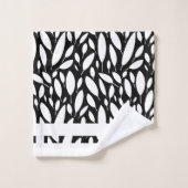 Ensemble de serviettes botaniques en noir et blanc (Gant de toilette)