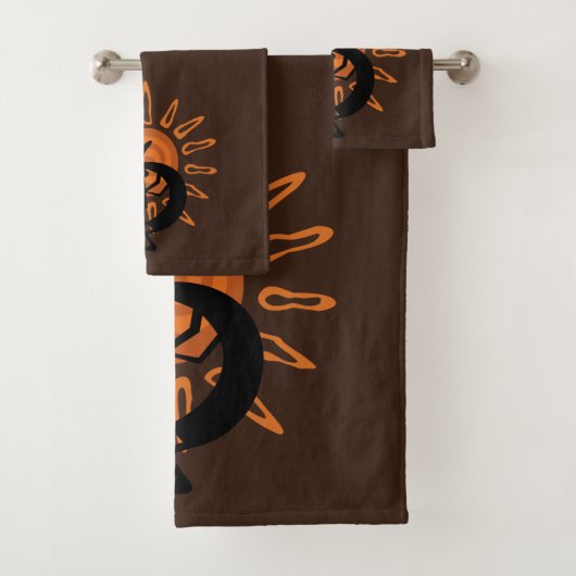 Ensemble de serviettes Brown Kokopelli Sun Southwe (En situation)