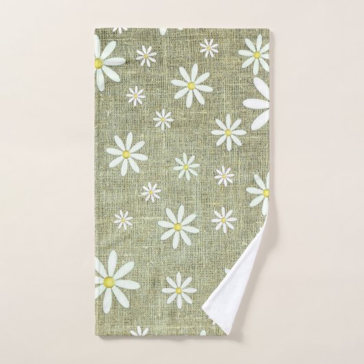 Ensemble de serviettes Burlap Daisy (Serviette à main)