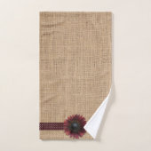 Ensemble de serviettes - Burlap et Bordeaux Tourne (Serviette à main)