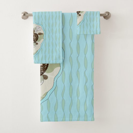 Ensemble de serviettes Callie la tortue de mer (En situation)