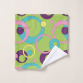 Ensemble de serviettes Cercles Verts Funky (Gant de toilette)