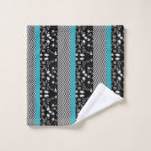 Ensemble de serviettes Classy Black/Grey et Aqua (Gant de toilette)