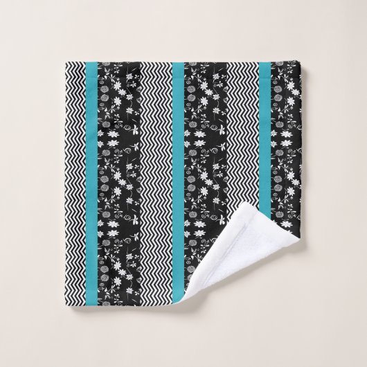 Ensemble de serviettes Classy Black/Grey et Aqua (Gant de toilette)
