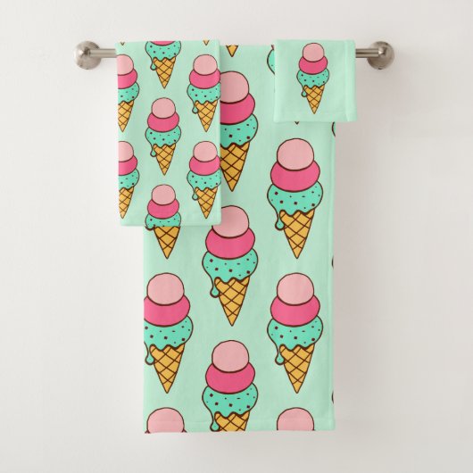 Ensemble de serviettes cônes de glace cadeau (En situation)