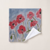 Ensemble de serviettes Coquelicots Rouges Sauvages (Gant de toilette)