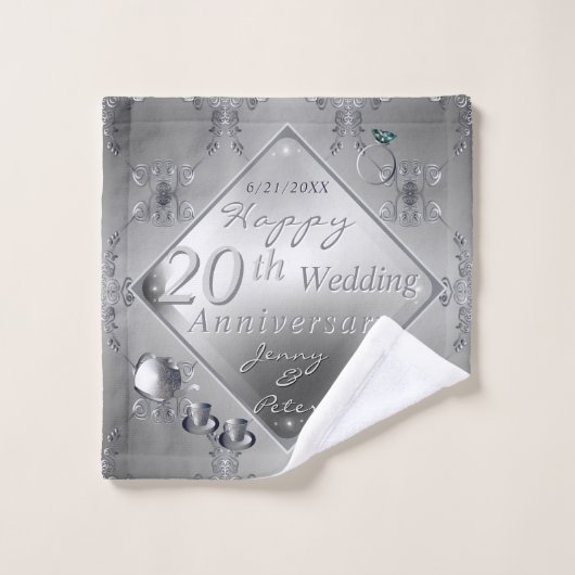 Ensemble de serviettes de bain 20ème anniversaire (Gant de toilette)