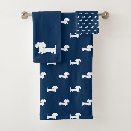 Ensemble de serviettes de bain 3 pièces Navy Blue (En situation)
