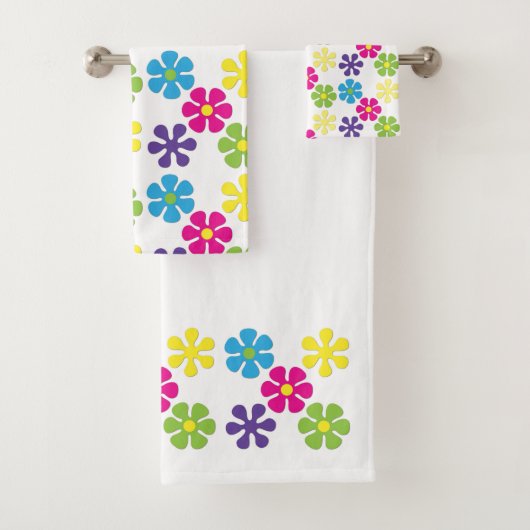 Ensemble de serviettes de bain - 60s Flower Power (En situation)