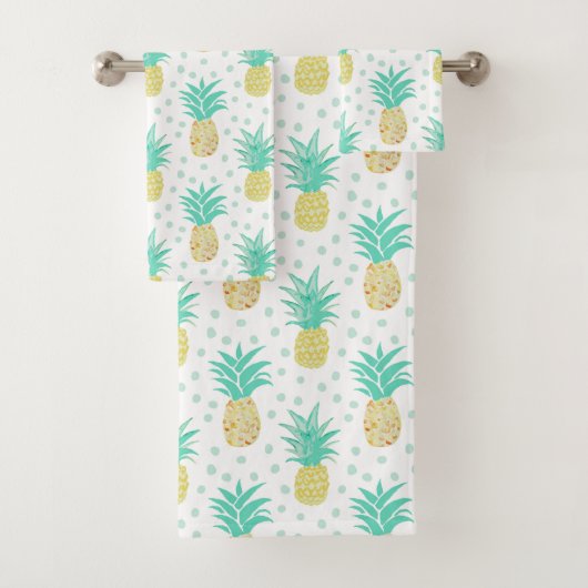 Ensemble de serviettes de bain à ananas Motif Polk (En situation)
