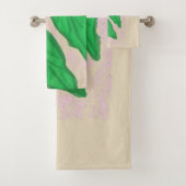 Ensemble de serviettes de bain à aquarelle Feuille (En situation)