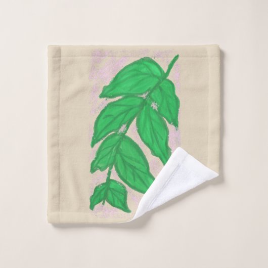 Ensemble de serviettes de bain à aquarelle Feuille (Gant de toilette)