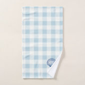 Ensemble de serviettes de bain à carreaux bleus co (Serviette à main)