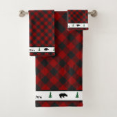 ensemble de serviettes de bain à carreaux de buffl (En situation)