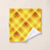 Ensemble de serviettes de bain à carreaux jaune d' (Gant de toilette)
