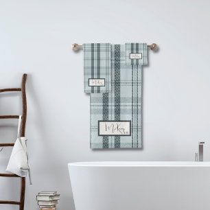 Ensemble de serviettes de bain à carreaux modernes