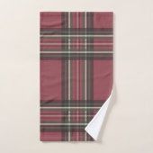 Ensemble de serviettes de bain à carreaux rouge ru (Serviette à main)