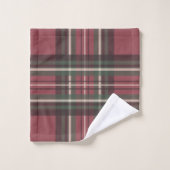 Ensemble de serviettes de bain à carreaux rouge ru (Gant de toilette)