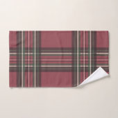 Ensemble de serviettes de bain à carreaux rouge ru (Serviette à main)