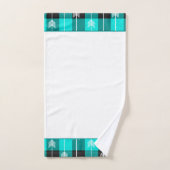 Ensemble de serviettes de bain à carreaux sarcelle (Serviette à main)