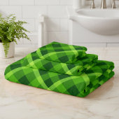 Ensemble de serviettes de bain à carreaux verts av