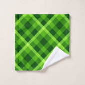 Ensemble de serviettes de bain à carreaux verts av (Gant de toilette)