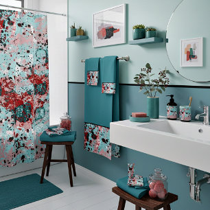 Ensemble de serviettes de bain à éclaboussures rou