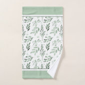 Ensemble de serviettes de bain à feuilles vertes (Serviette à main)