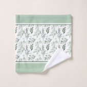 Ensemble de serviettes de bain à feuilles vertes (Gant de toilette)
