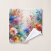 Ensemble de serviettes de bain à fleurs aquarelles (Gant de toilette)