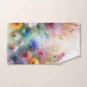 Ensemble de serviettes de bain à fleurs aquarelles (Serviette à main)