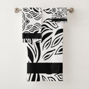 Ensemble de serviettes de bain à fleurs brossé n