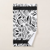 Ensemble de serviettes de bain à fleurs brossé noi (Serviette à main)