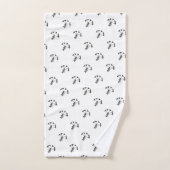 Ensemble de serviettes de bain à fleurs noires sur (Serviette à main)