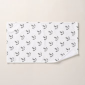 Ensemble de serviettes de bain à fleurs noires sur (Serviette à main)