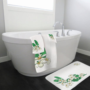 Ensemble de serviettes de bain à fleurs Plumeria