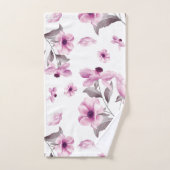 Ensemble de serviettes de bain à fleurs roses clas (Serviette à main)