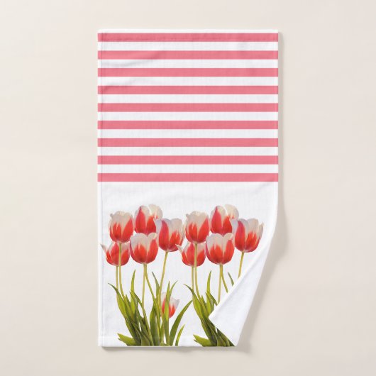 Ensemble de serviettes de bain à fleurs style prin (Serviette à main)