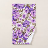 Ensemble De Serviettes De Bain À Fleurs Violettes (Serviette à main)