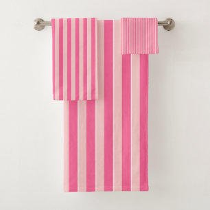 Ensemble De Serviettes De Bain À Grille Rose Clai