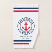Ensemble de serviettes de bain à l'ancre nautique  (Serviette à main)