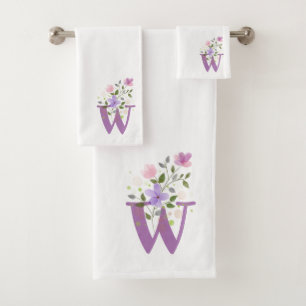 Ensemble de serviettes de bain à lettre initiale W