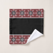 Ensemble de serviettes de bain à médaillon noir et (Gant de toilette)