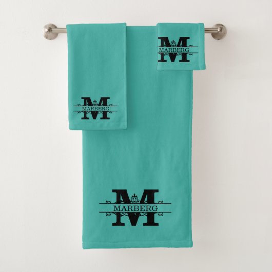 Ensemble de serviettes de bain à monogramme fantai (En situation)