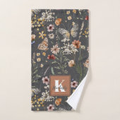 Ensemble de serviettes de bain à monogramme floral (Serviette à main)
